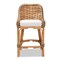 Baxton Studio Kyle Modern Bohemian Natural Brown Woven Rattan Counter Stool with Cushion 212-12805-ZORO - alternate 6